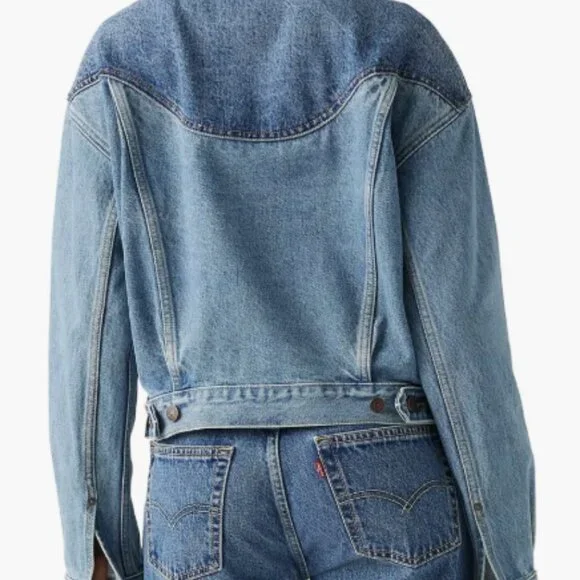 Levi’s Premium Shrunken 90s Western Denim Jacket Indigo NWT XS - Picture 3 of 11